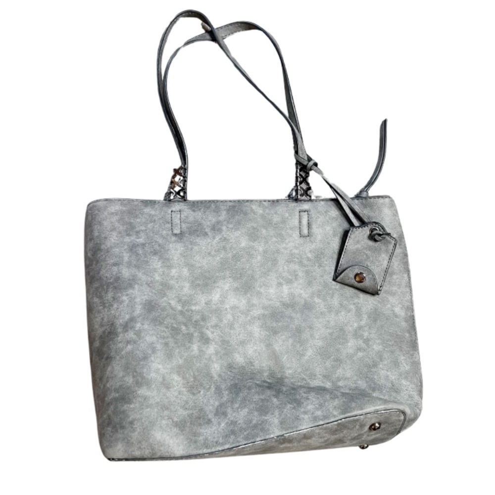 Charming Charlie Gray Faux‎ Leather Hobo Shoulder Bag with Tassel Accent